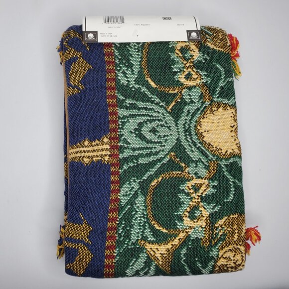 Crown Craft Woven Tapestry Throw Blanket NOEL Joy To The World Christmas - Picture 3 of 5